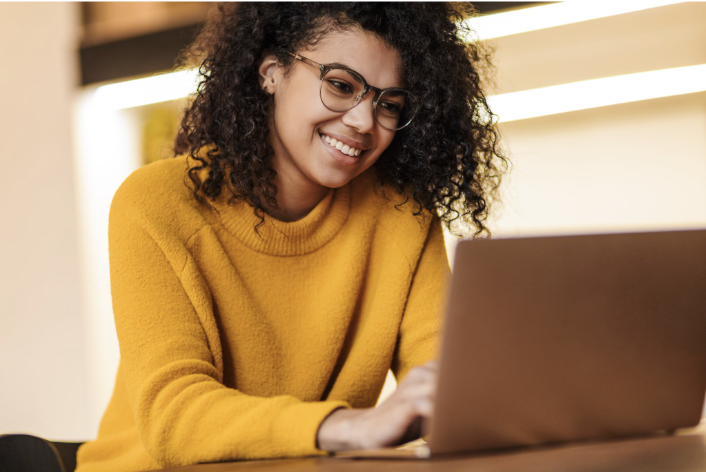 Female working on laptop