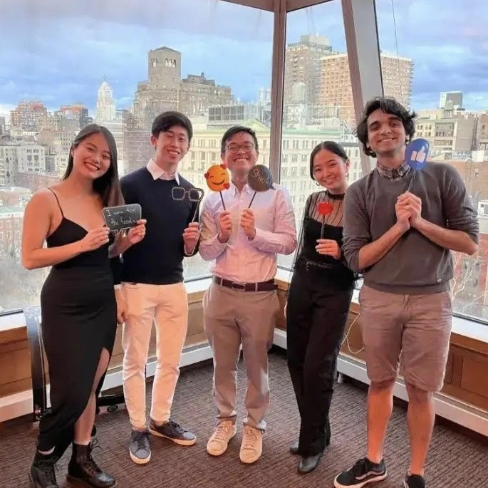 Kunal and fellow students pose at an event at the Kimmel Center. 