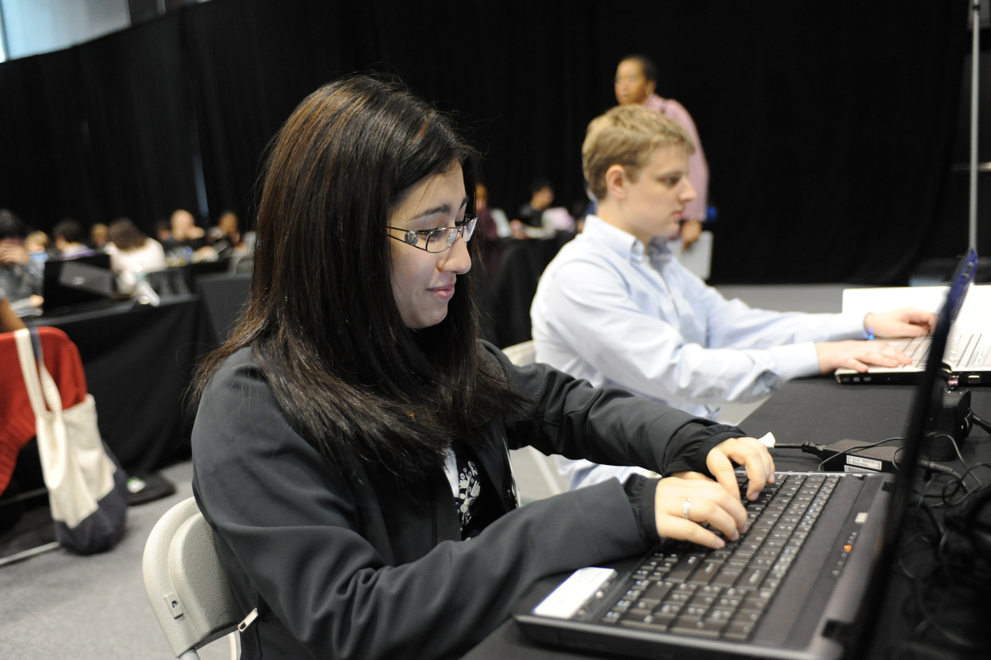 Student on computer