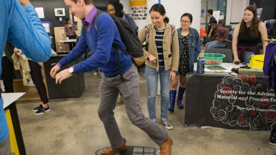 Student on a skateboard